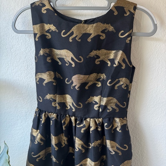 Anthropologie Black and Gold Panther Mini Dress - Picture 3 of 6